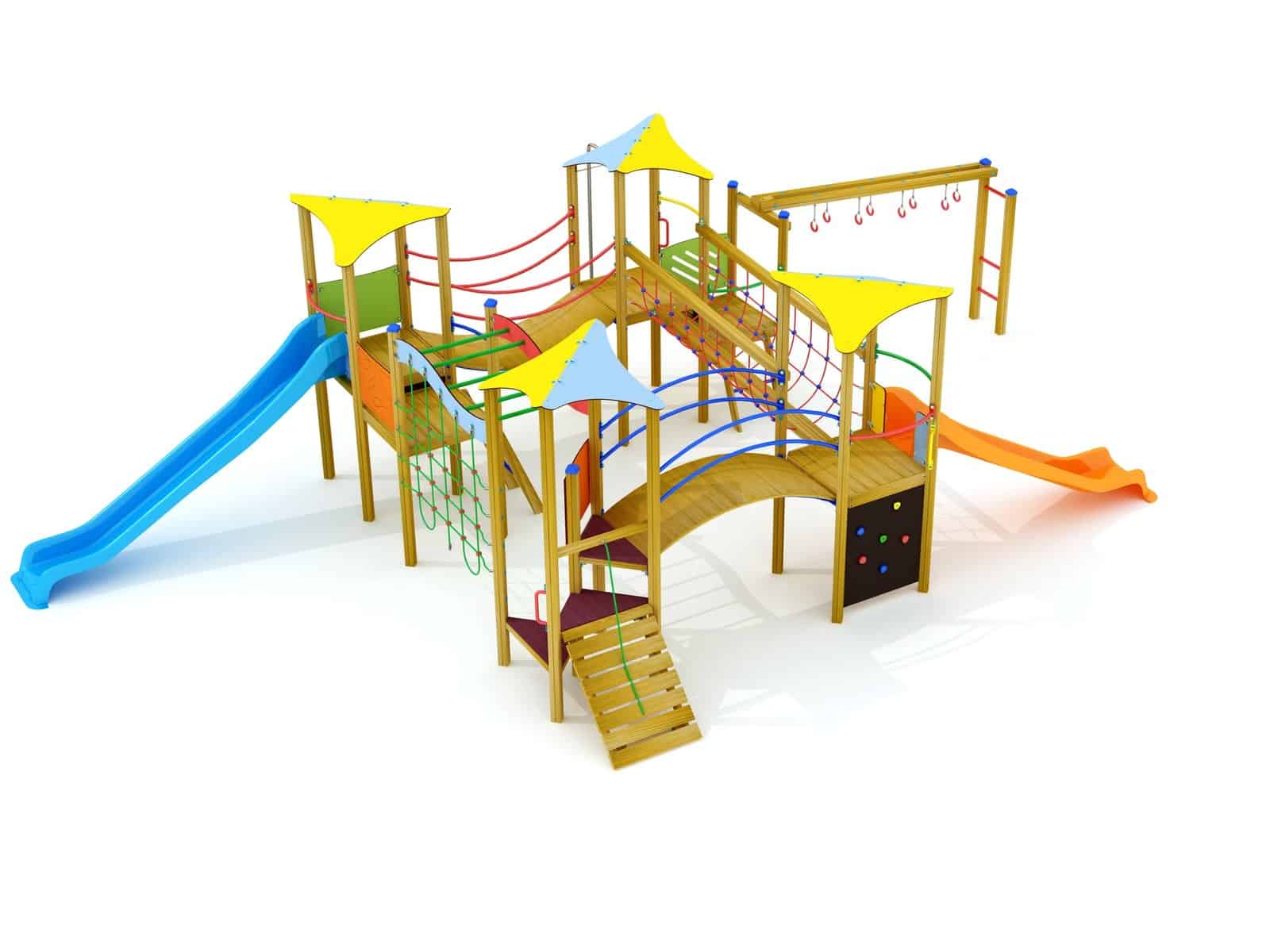 Structure de jeux multifonction pour enfants 3 à 12 ans – Gamme Bois L1000